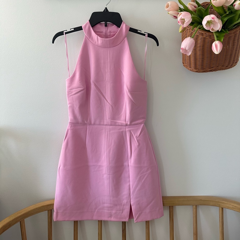 French Connection Pink Sleeveless Halter Mini Dress